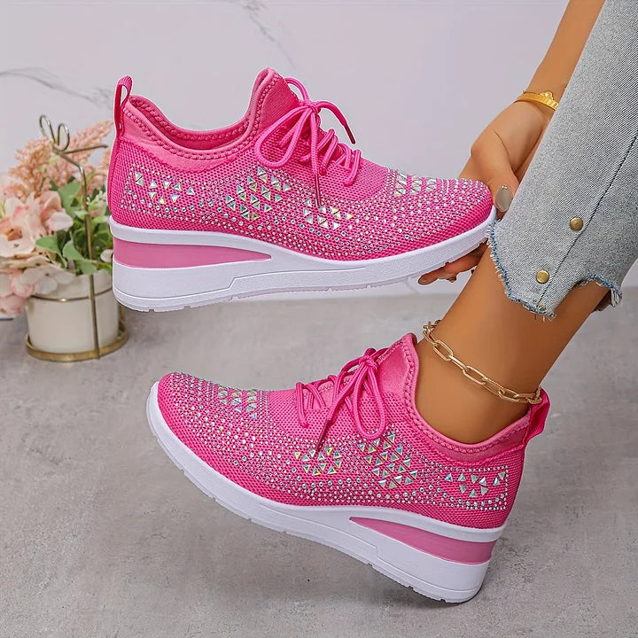 Zorielle - Tenis sin cordones con brillo