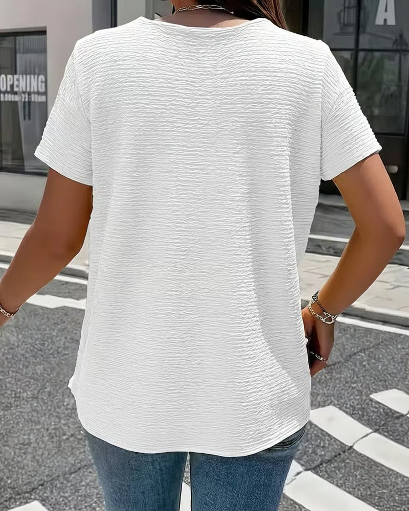 Quintessa - Blusa con escote en V y botones