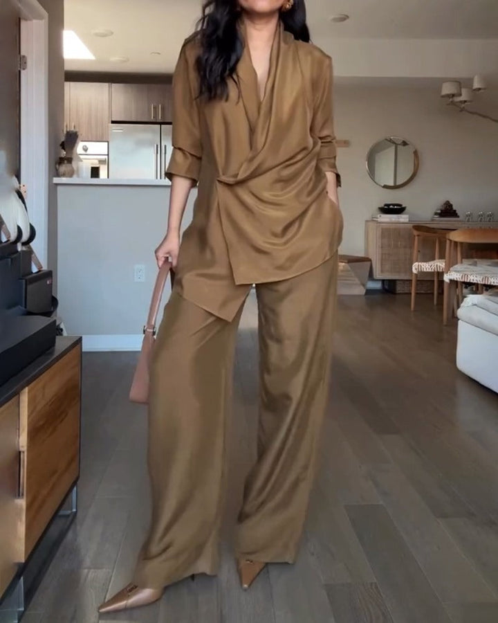 Niosa - Conjunto de camisa y pantalón de tacto suave