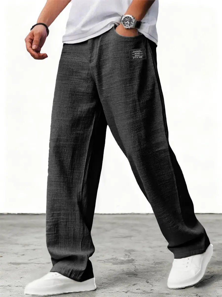 Aron - Pantalones ligeros texturizados