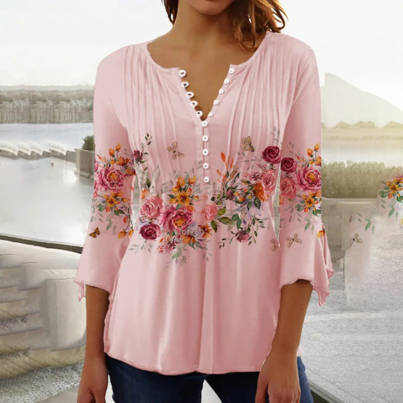 Devika - Blusa con estampado floral