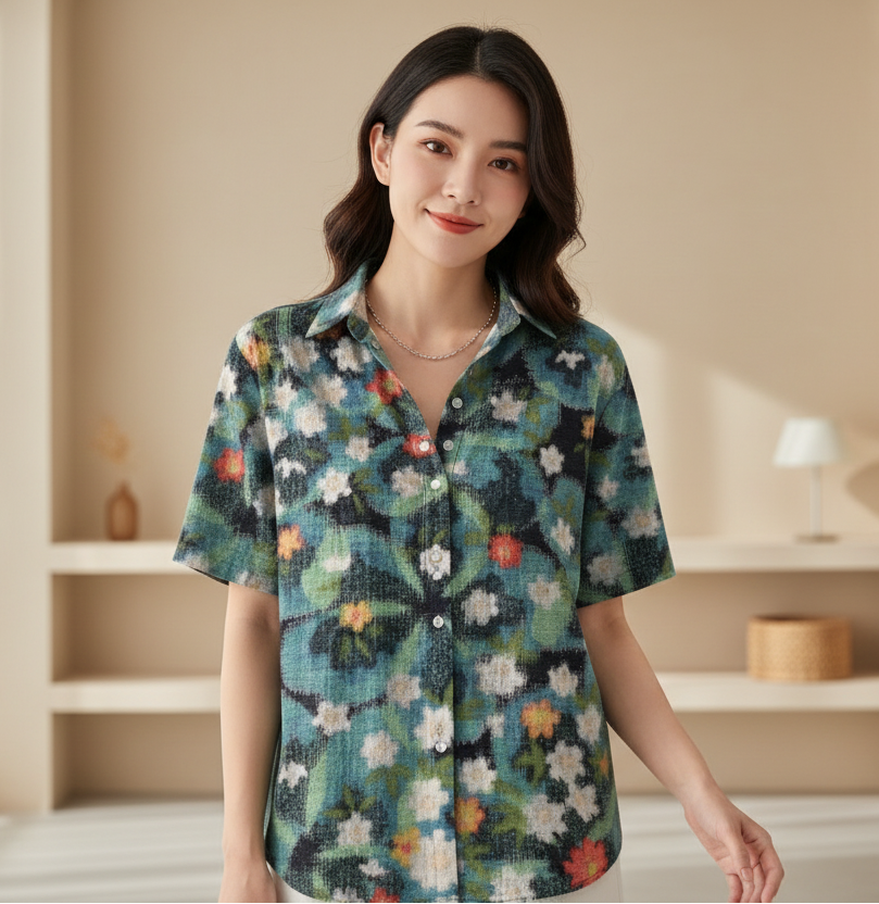 Delora - Blusa estampada de tacto suave