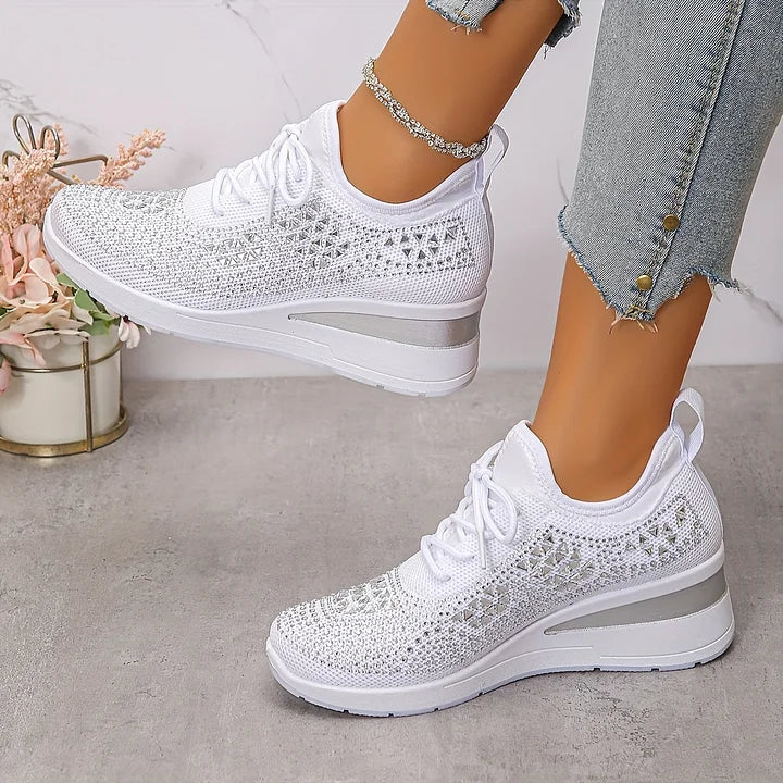 Zorielle - Tenis sin cordones con brillo