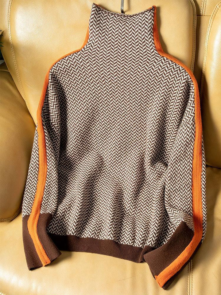 Halirra - Suéter de Cuello Alto Casual Estiloso