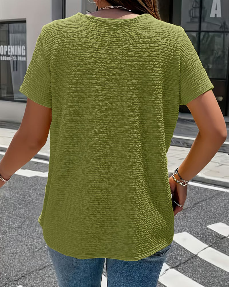 Quintessa - Blusa con escote en V y botones