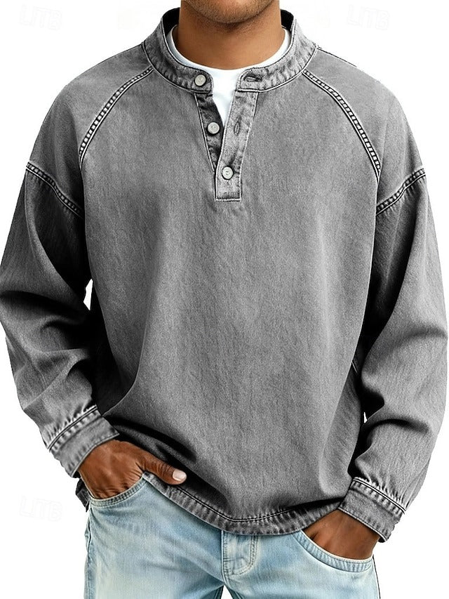 Calor - Playera Henley suave al tacto