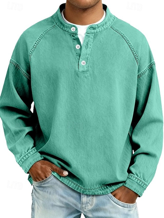 Calor - Playera Henley suave al tacto