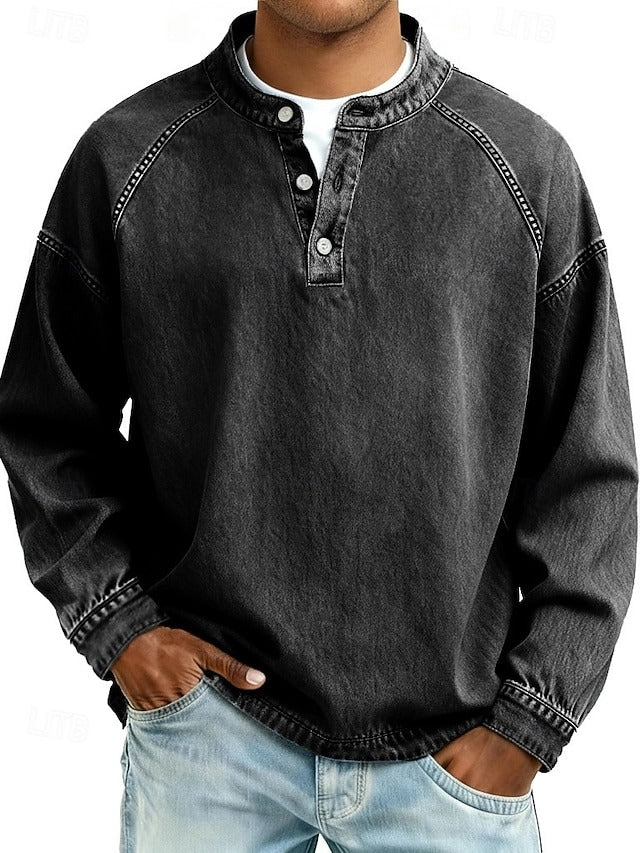 Calor - Playera Henley suave al tacto
