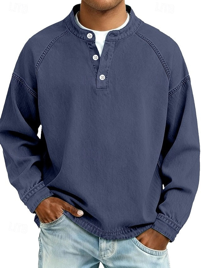 Calor - Playera Henley suave al tacto