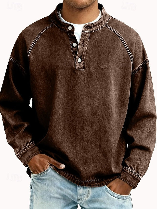 Calor - Playera Henley suave al tacto