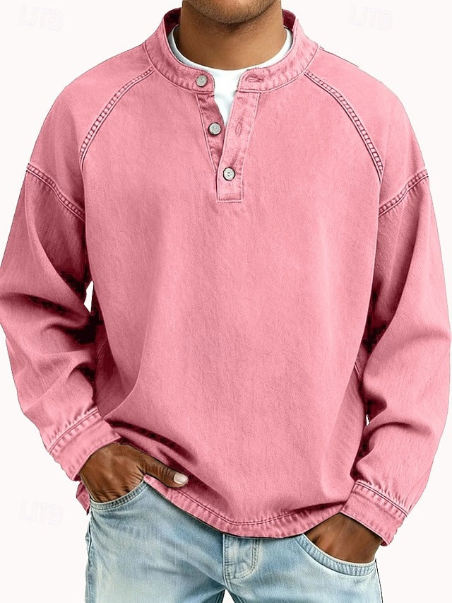 Calor - Playera Henley suave al tacto