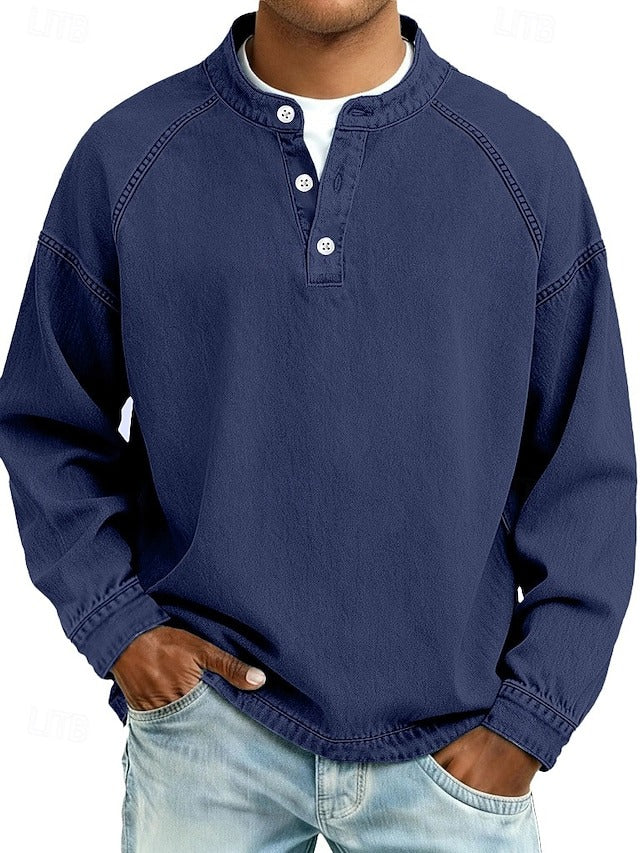 Calor - Playera Henley suave al tacto