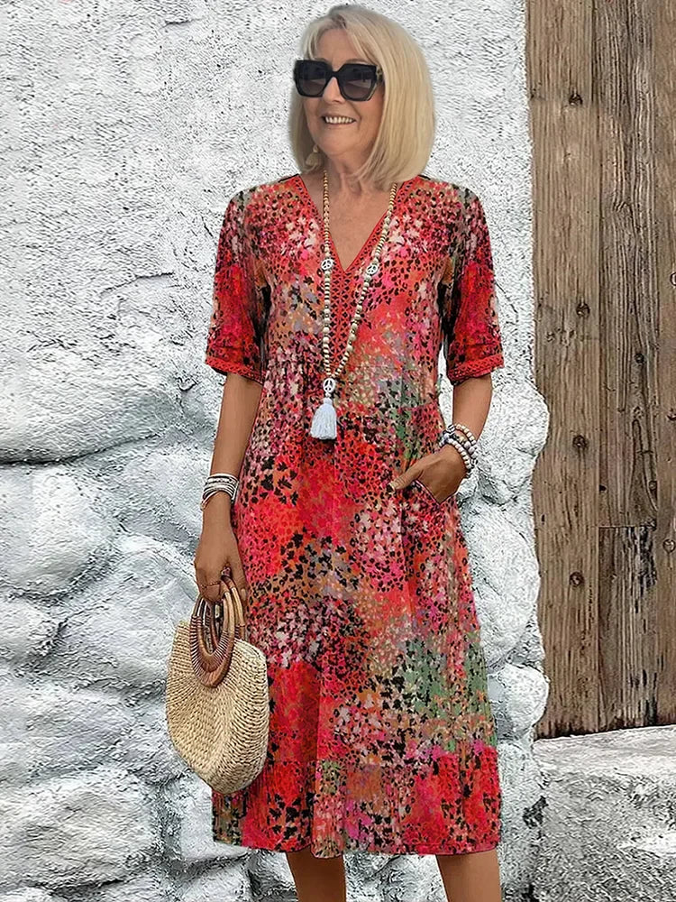 Lysanna - Vestido midi ligero con escote en V
