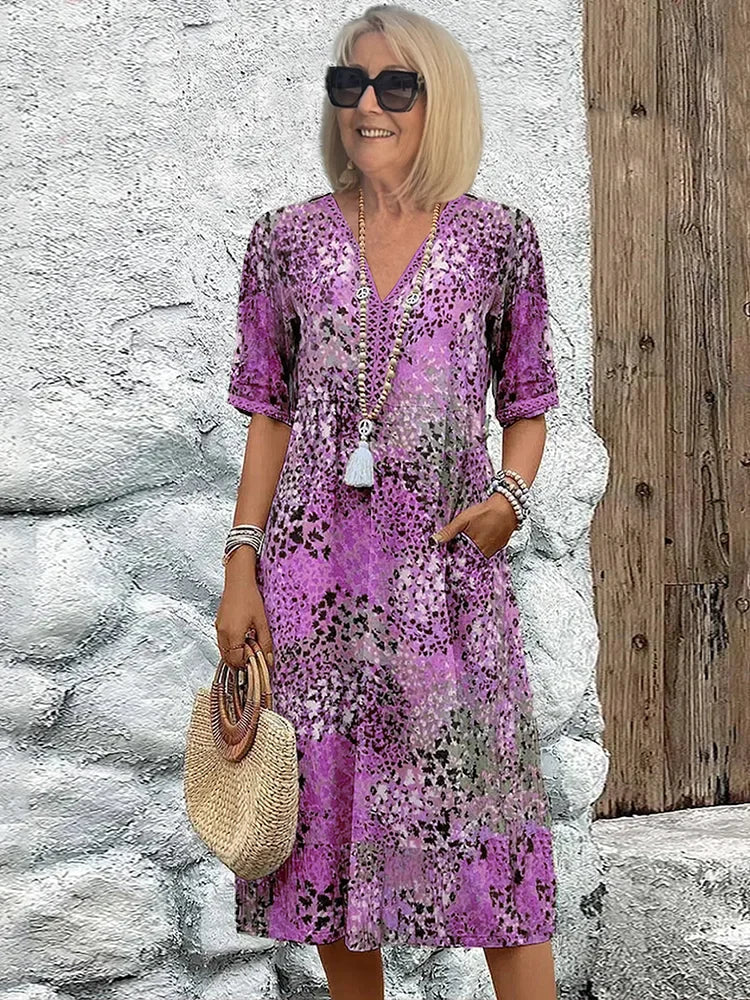 Lysanna - Vestido midi ligero con escote en V
