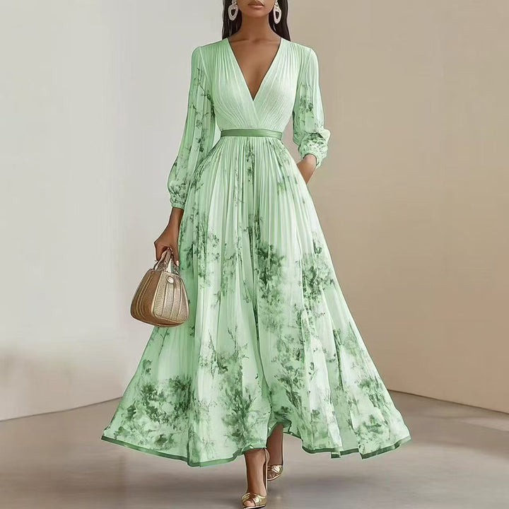 Nadia - Vestido midi plisado con estampado floral