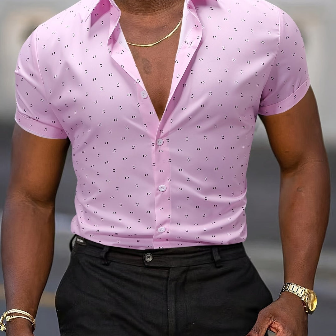 Rowen - Camisa de manga corta con estampado de tacto suave