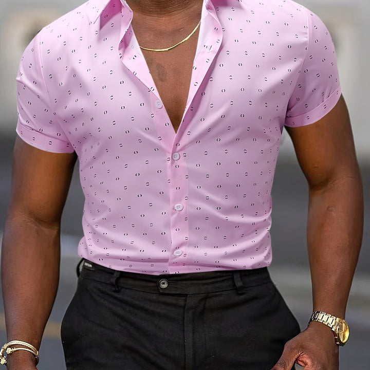 Rowen - Camisa de manga corta con estampado de tacto suave