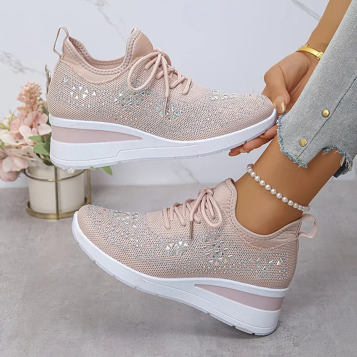 Zorielle - Tenis sin cordones con brillo
