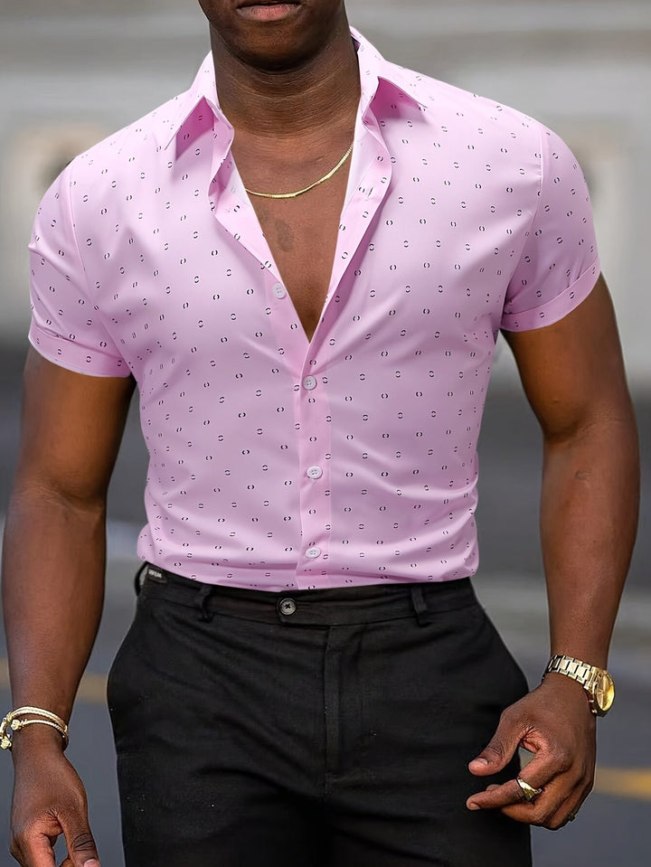 Rowen - Camisa de manga corta con estampado de tacto suave