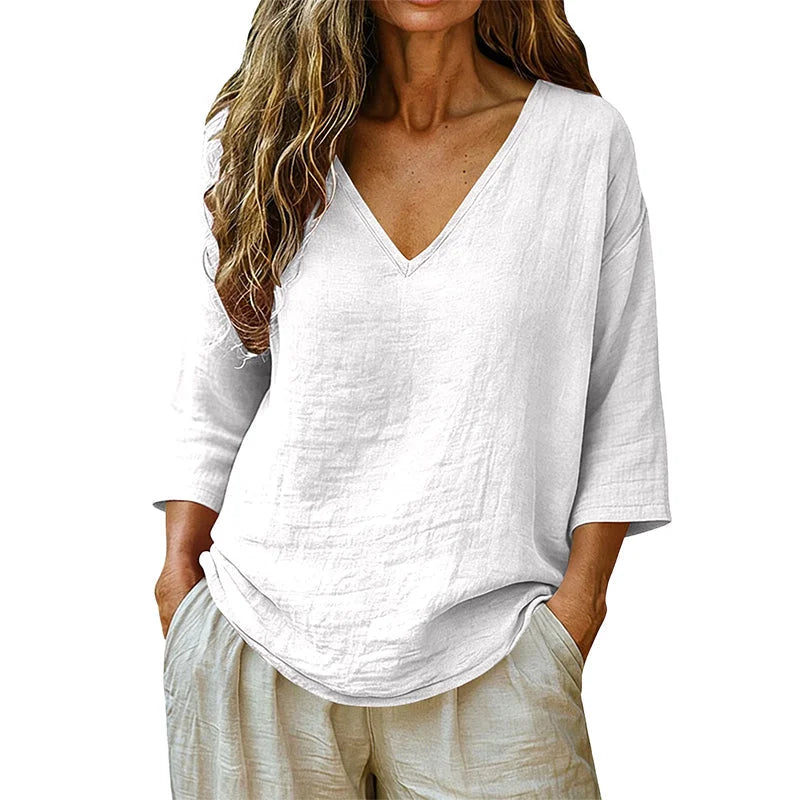 Rhianna - Blusa elegante con escote en V