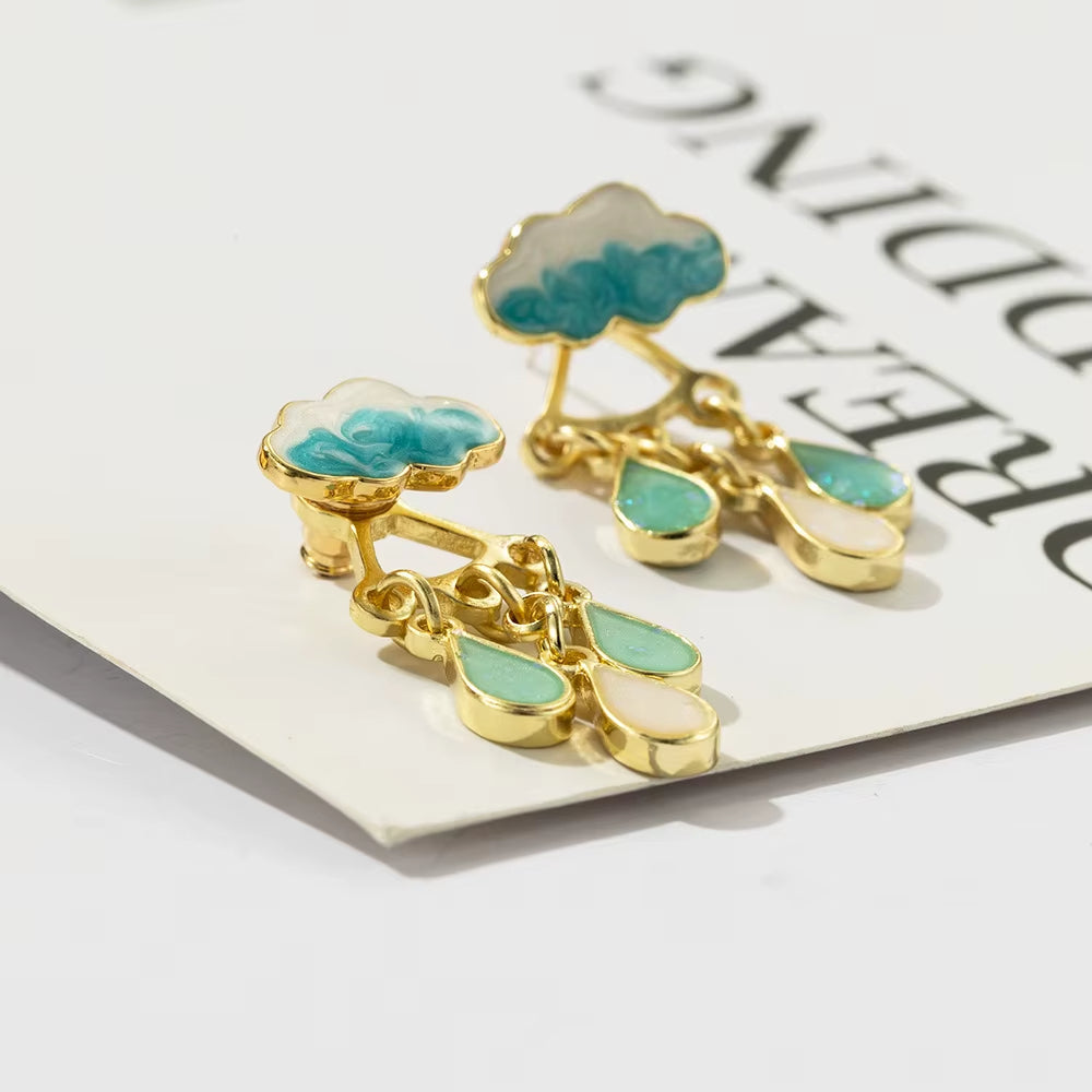 Virginia - Aretes con dije de gota de lluvia