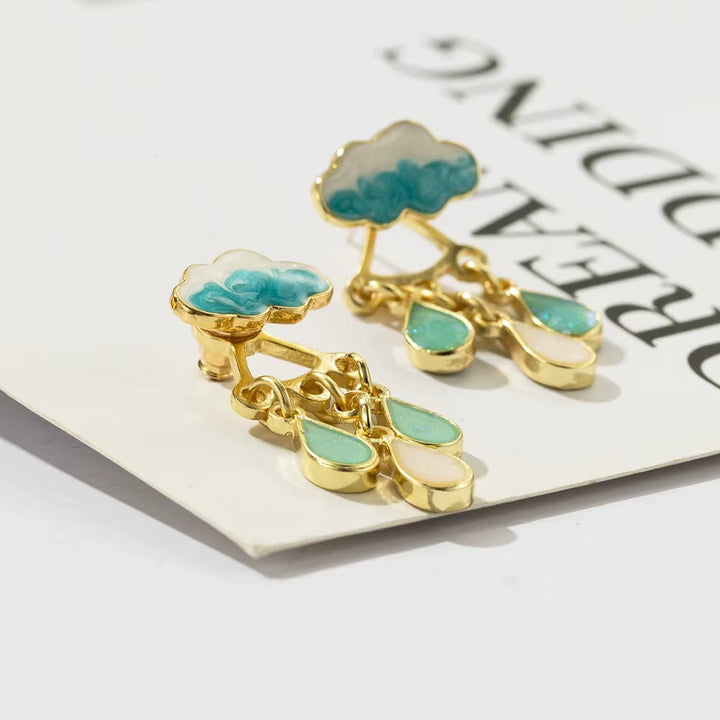 Virginia - Aretes con dije de gota de lluvia