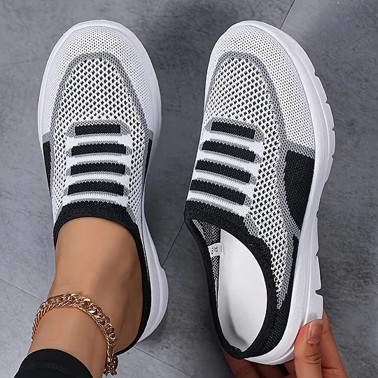 Quenby - Tenis de punto sin cordones de estilo casual