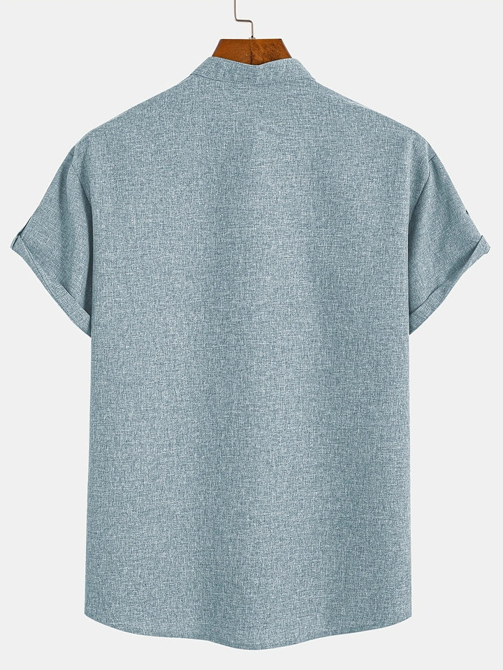 Harlan - Camisa de cuello alto texturizada