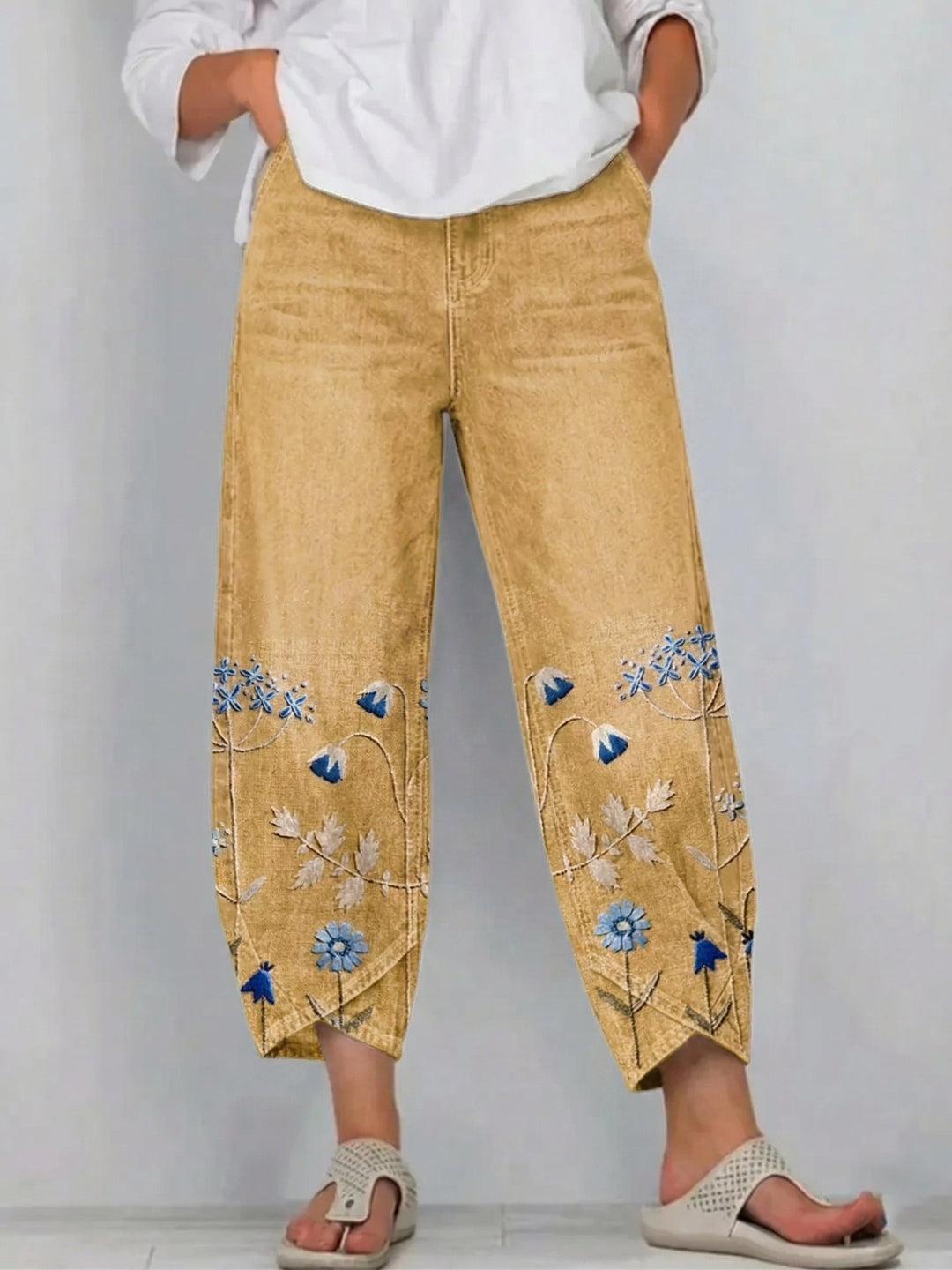 Giada - Jeans de corte relajado con estampado