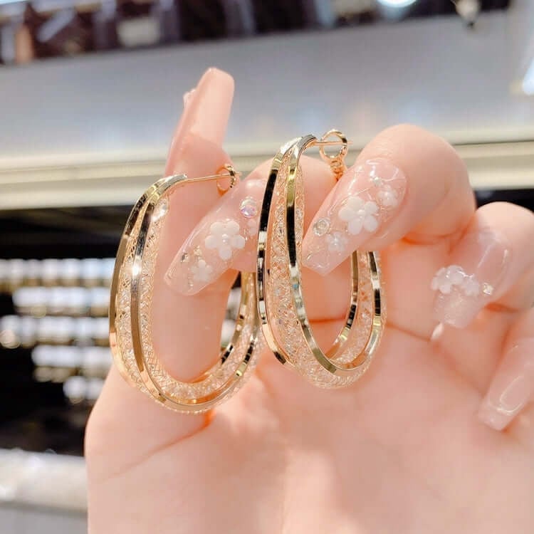 Ressa - Pendientes de Aro Ovalados Torcidos