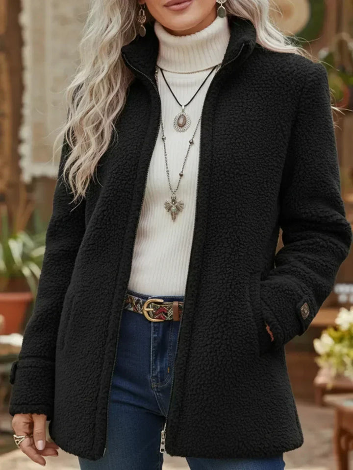 Eliza - Abrigo con cuello alto y suave al tacto