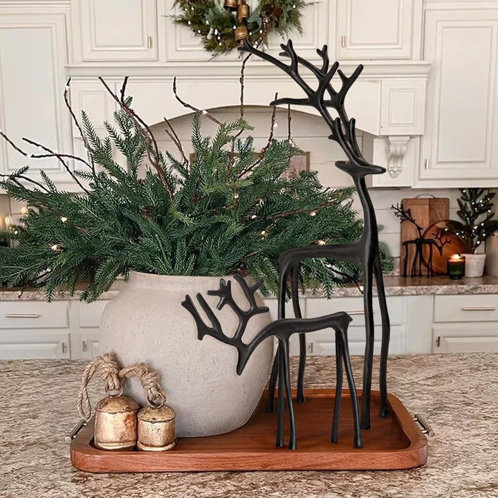 Cyralynne - Decoración de Mesa con Renos Festivos