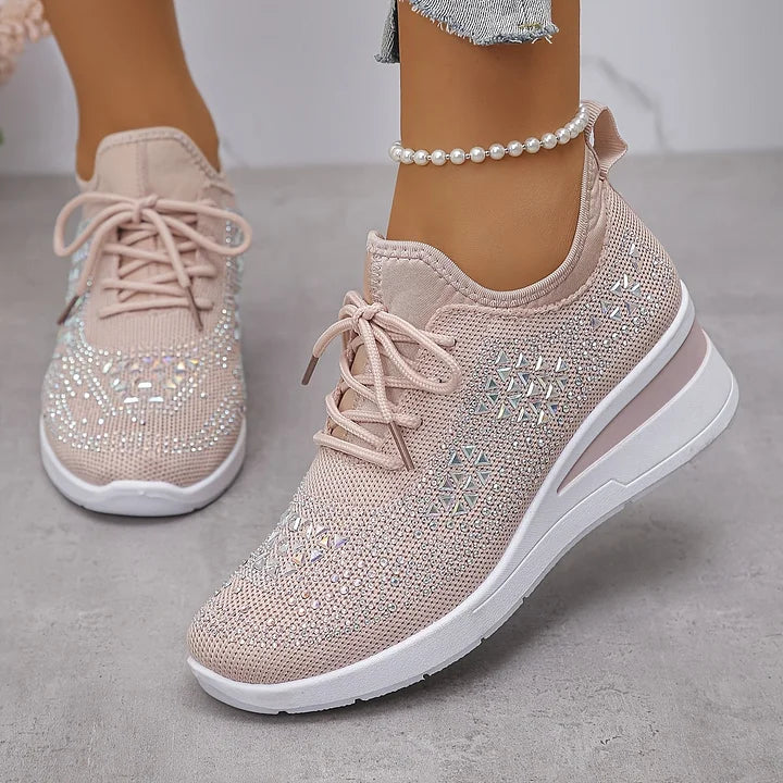 Zorielle - Tenis sin cordones con brillo