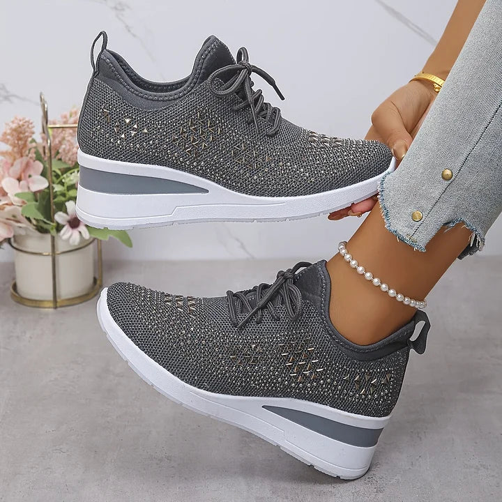 Zorielle - Tenis sin cordones con brillo