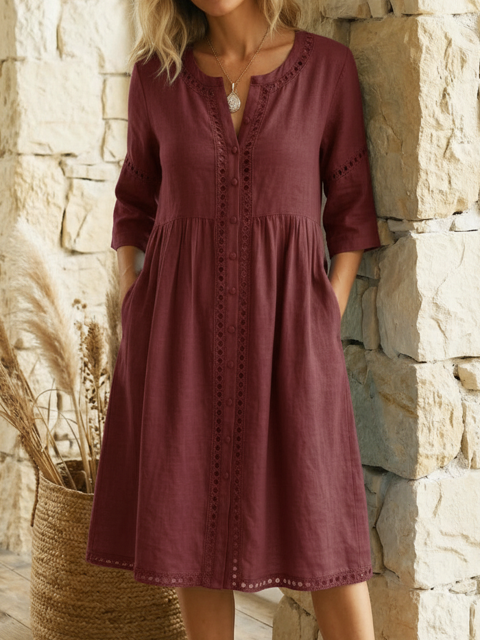 Harlow - Vestido midi premium de lino