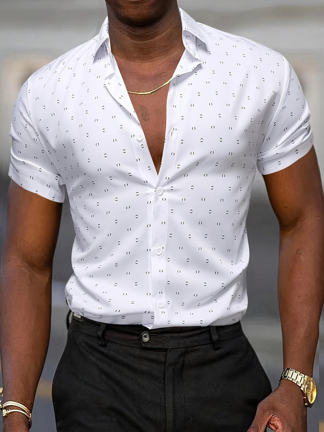 Rowen - Camisa de manga corta con estampado de tacto suave
