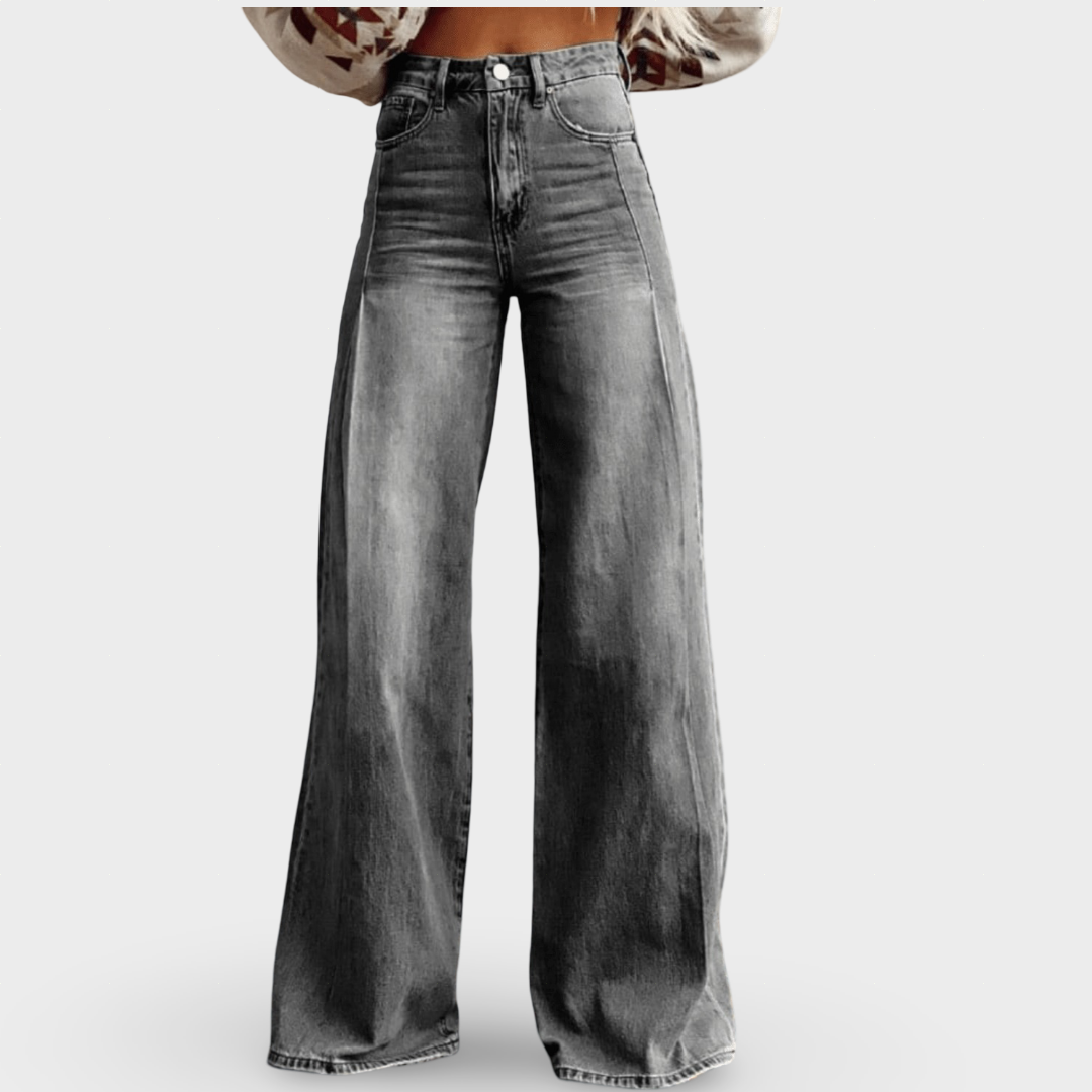 Mirise - Pantalón de pierna ancha de tiro alto, suave al tacto