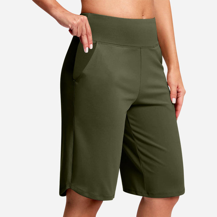 Kendall - Shorts ciclistas de tiro alto con bolsillo