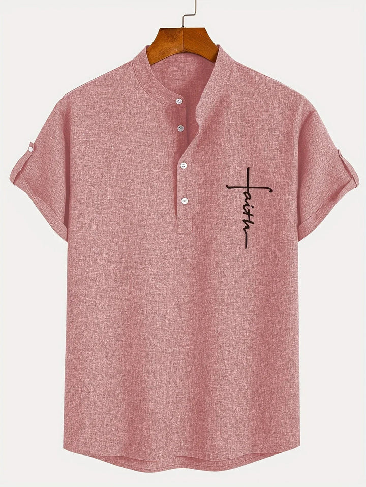 Harlan - Camisa de cuello alto texturizada