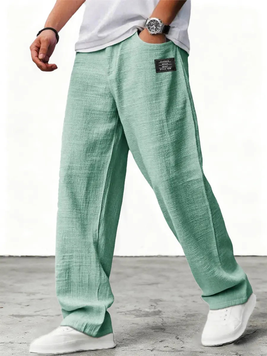 Aron - Pantalones ligeros texturizados