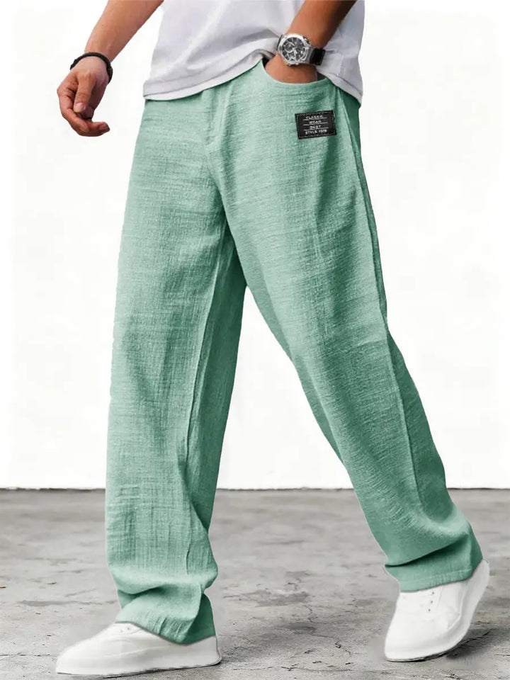 Aron - Pantalones ligeros texturizados