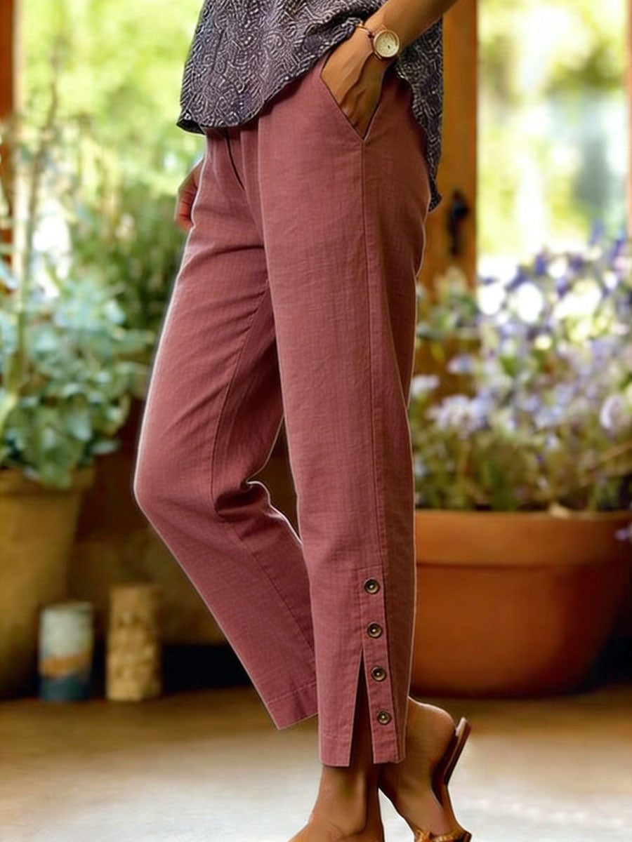 Bellamy - Pantalón tobillero con detalle de botones