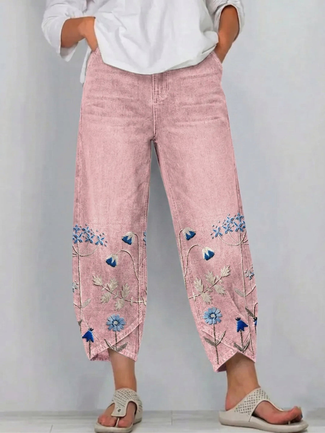 Giada - Jeans de corte relajado con estampado