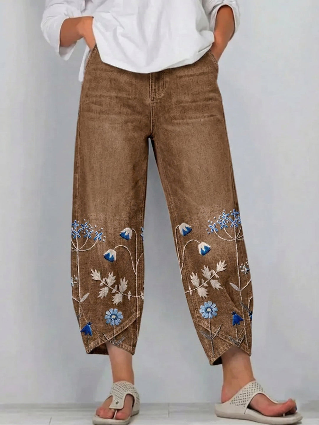 Giada - Jeans de corte relajado con estampado