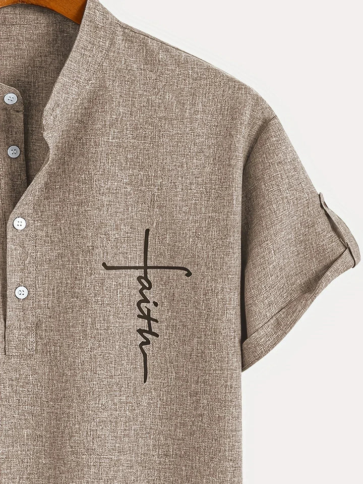 Harlan - Camisa de cuello alto texturizada