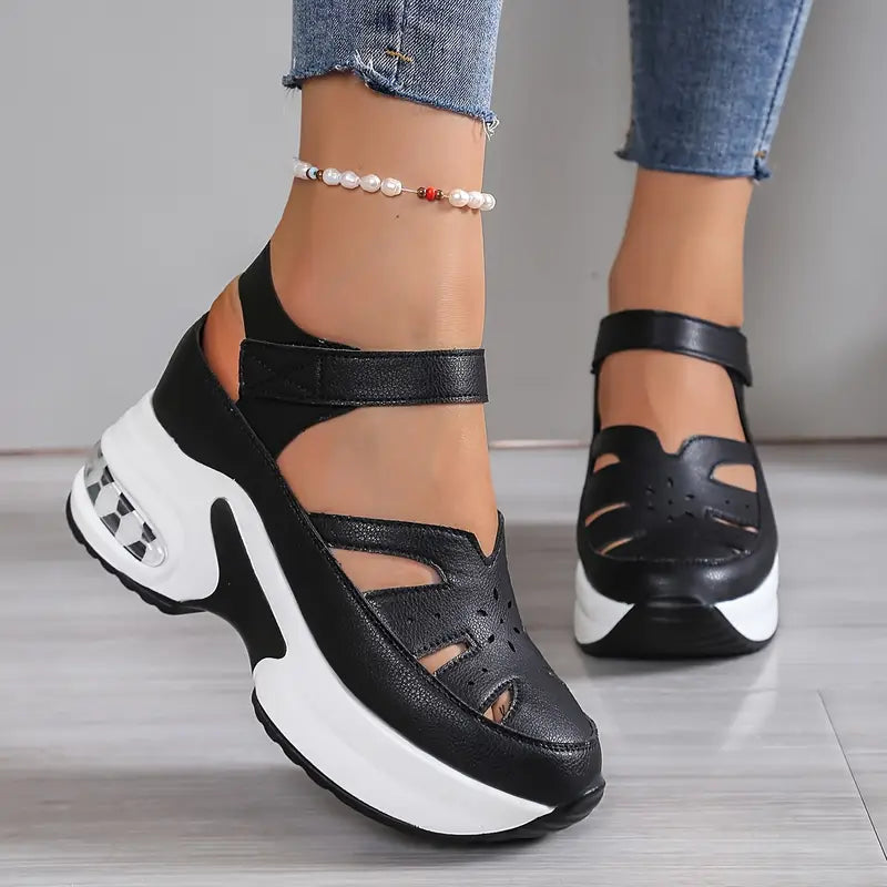 Taniae - Sandalias ortopédicas con cuña acolchada