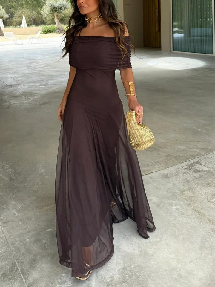 Briallen - Vestido con escote Bardot de tacto suave