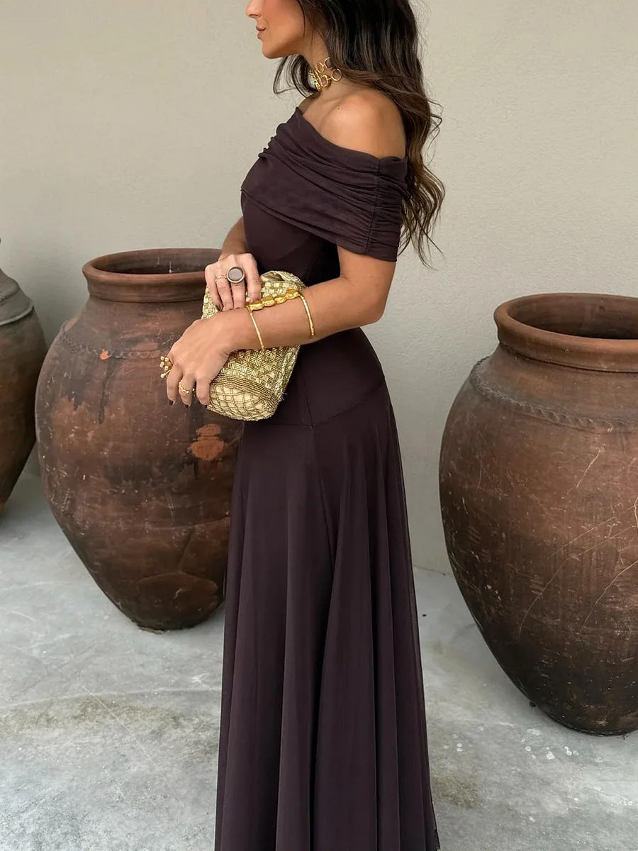 Briallen - Vestido con escote Bardot de tacto suave