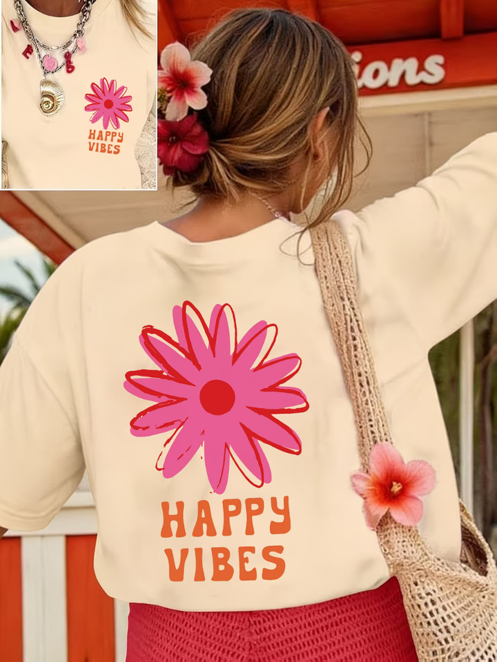 Zorina - Playera con estampado floral suave al tacto para tallas grandes