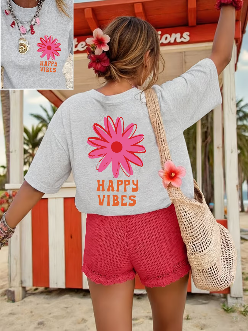 Zorina - Playera con estampado floral suave al tacto para tallas grandes